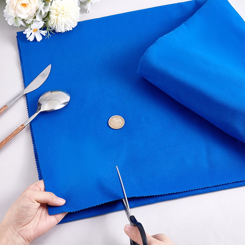 Velvet Silver Polishing Cloth Jewelry Cleaning Cloth Marine Blue 150x200x0.04cm DIY