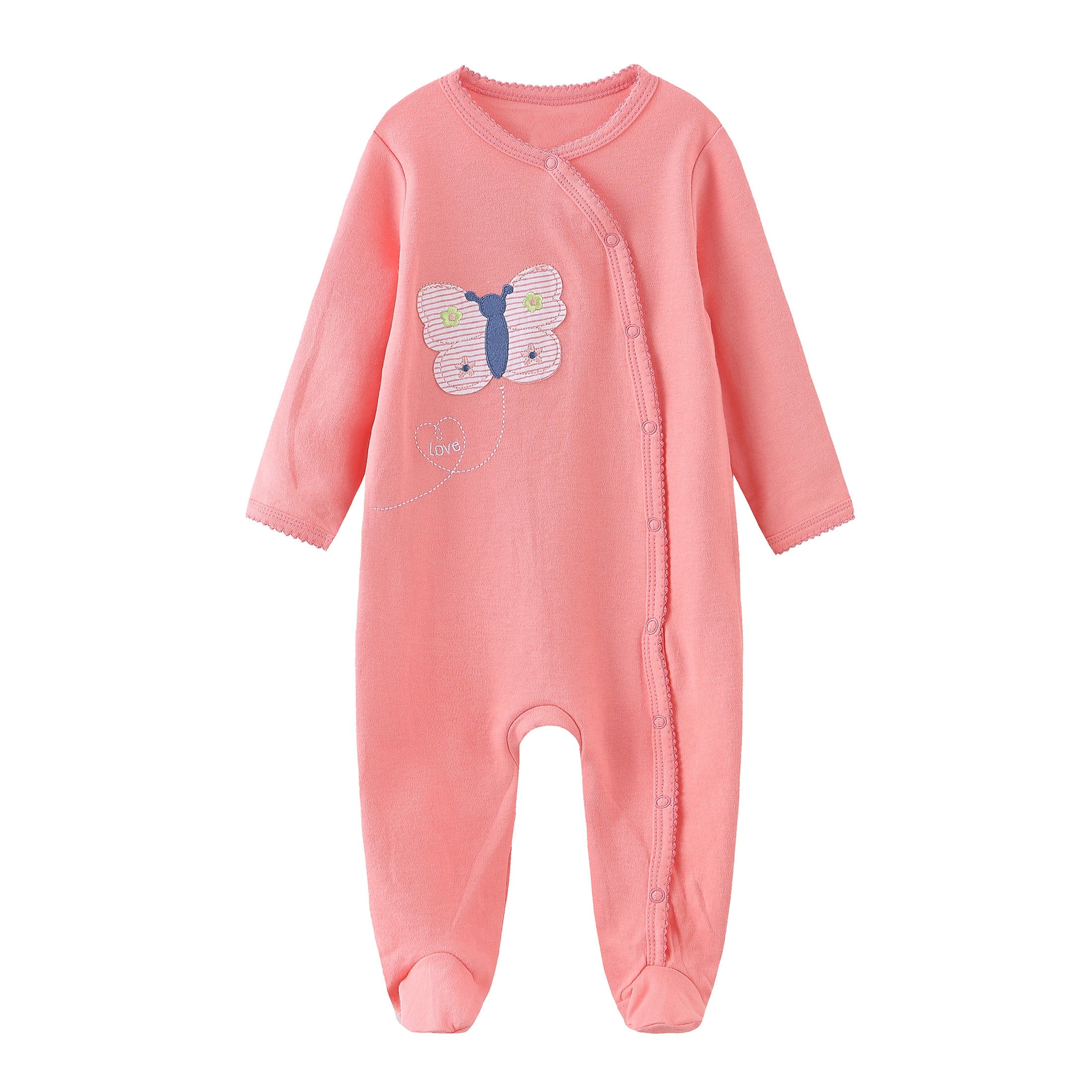 Zavbaby Unisex Newborn 3 Pieces Sleep´N Play Footed Pajamas Cotton Cartoon Rompers Infants Outfit ，Size:0-12Months