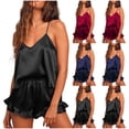 thumbnail image 2 of Tumotour Summer Pajamas Set For Women 2 Piece Pajama Sets 2025 Silk Sleepwear Sleeveless Tank Top And Shorts Sleepwear Lounge Set, 2 of 9