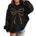 thumbnail image 2 of DHFJKG Girls Hoodies Kids Lightweight Oversized Sweatshirt Bow Leopard Printed Long Sleeve Pullover 3-14 Years Stylish Tops, 2 of 5