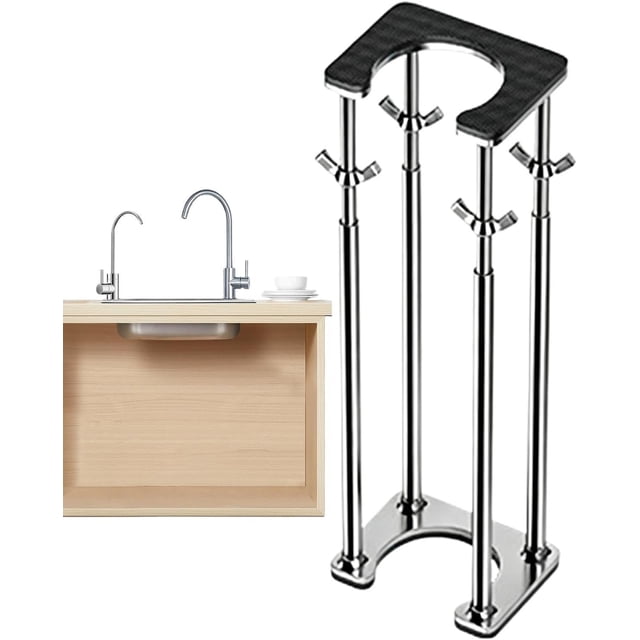 Adjustable Kitchen Sink Support for Portable Wash Basins and Laundry Stations | Sink Support Bracket - Undermount Basin Holder, Non-Slip Mounting Rack, Easy Install Kit(18-22in)Q
