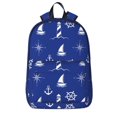 thumbnail image 1 of Mochila con estampado náutico de anclas, ideal para portátil, viajes, senderismo, negocios, para hombres y mujeres., 1 of 5