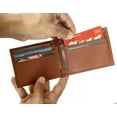 thumbnail image 3 of Bullz Mens Genuine Leather Bifold Minimalist Magnetic Money Clip Wallet Tan, 3 of 4