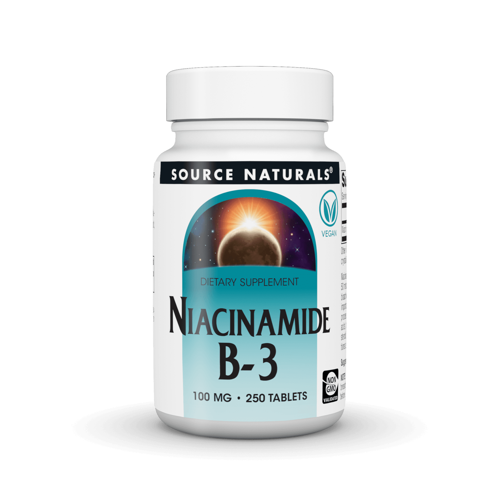 Source Naturals Niacinamide B-3, Dietary Supplement - 100 mg- 250 Tablets