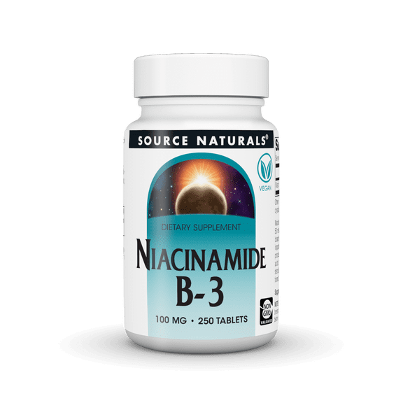 Source Naturals Niacinamide B-3, Dietary Supplement - 100 mg- 250 Tablets