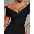 thumbnail image 4 of Vestido BELLA BARNETT con hombros descubiertos, vendaje negro, mini, 4 of 5
