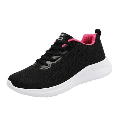 

nsendm High Top Canvas Sneakers for Women Fashion Summer And Autumn Women Flying Woven Mesh Sneakers for Women Color Hot Pink 8