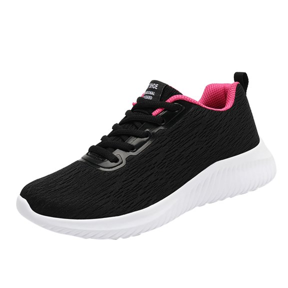 NOKIO Women'S Lace-Up Athletic Footwear Women'S Casual Athletic Shoes Women'S Stylish Gym Sneakers Fashion Summer And Autumn Women Sneakers Flying Woven Mesh Lace Up Solid Color Lightweight Casual