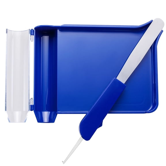 Right Hand Pill Counting Tray with Spatula (Blue - Stainless Steel Spatula)