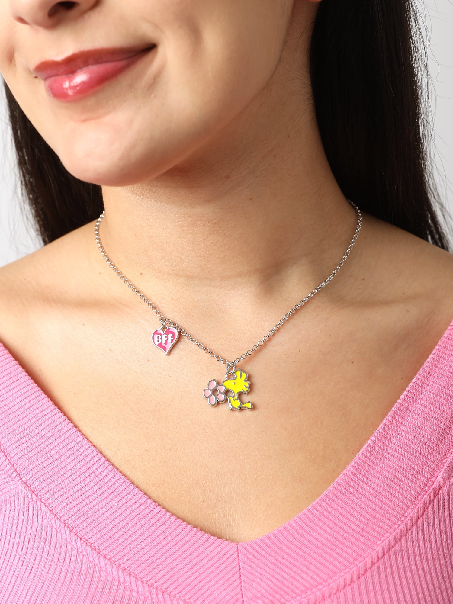 Peanuts Snoopy & Woodstock Best Friends Split Pendant Necklace Set