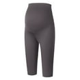thumbnail image 2 of BOOMILK Womens Maternity Leggings High Waisted Stretch Over The Belly Pregnancy Yoga Pants Activewear Slim Knee Length Shorts Grey, 2 of 7
