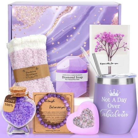 Ayieyill 10 Pack Birthday Gift Baskets for Women, Christmas Gift Sets for Women, Women Gift Baskets (Purple)