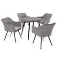 thumbnail image 2 of Modway EEI-3320-GRY-GRY-SET Endeavor 5 Piece Outdoor Patio Wicker Rattan Dining Set Gray, Set of 5, 2 of 8