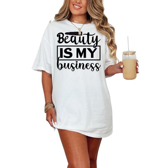 Beauty Is My Business Inspirational, White Comfort Colors T-Shirt, Small