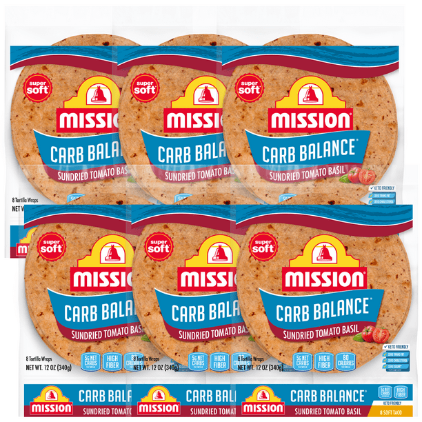 Mission Foods Carb Balance Soft Tortillas Flavor Sundried Tomato Basil