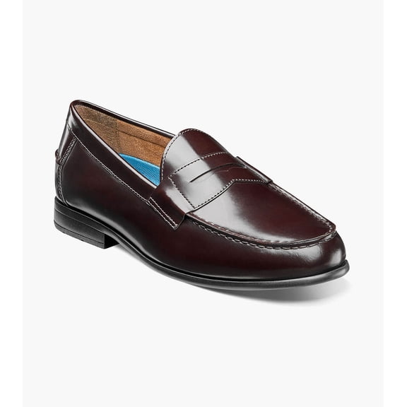 Nunn Bush Drexel Men's Moc Toe Penny Loafer, Burgundy, 9