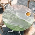 thumbnail image 2 of Sage Green Coastal Wave Round Tablecloth, Fitted Table Cover with Elastic for 45"-54" Round Tables, Summer Modern Ocean Beach Table Cloth Outdoor Indoor Dinning Party Waterproof Tablecloths, 2 of 7