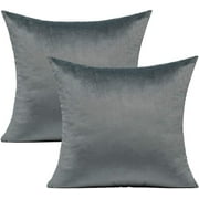 Grey Gray Velvet Throw Pillow Cov Set Soft Solid Decorative Square Cu hion Ca e Cozy Pillowca e for Sofa Bedroom Couch Car 18 x 18 Inch Pack of 2