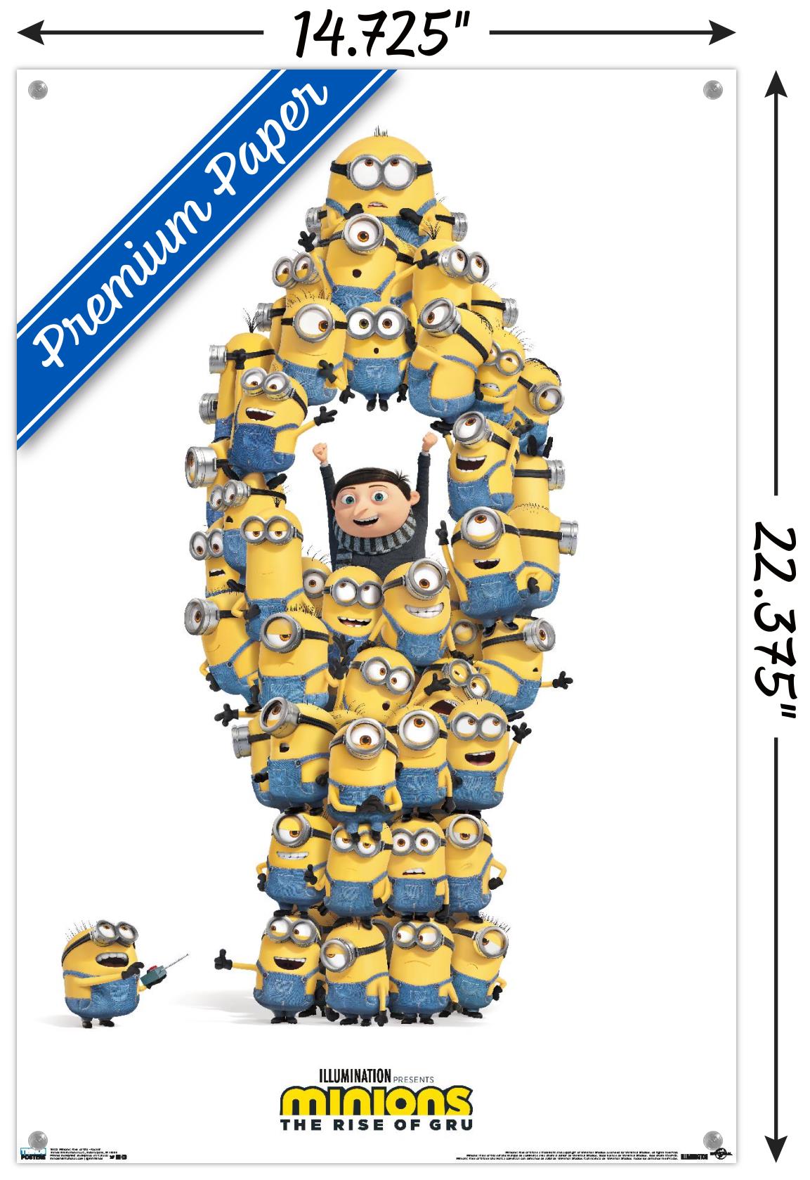 Illumination Minions: Rise Of Gru - Rocket Wall Poster with Push Pins, 14.725" x 22.375"