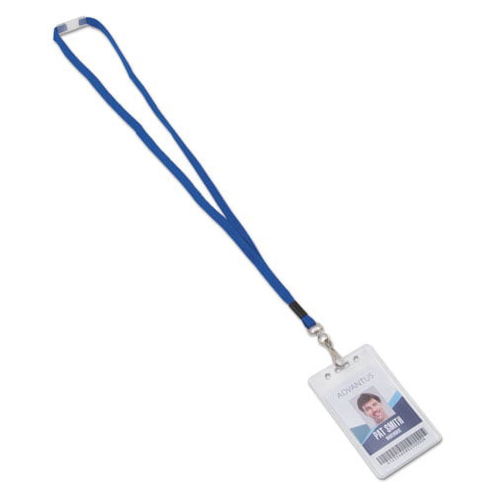 Breakaway Lanyards, Metal J-Hook Fastener, Blue, 24/box | Bundle of 5 Boxes