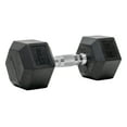 thumbnail image 5 of Tru Grit Fitness 25 lb Black Hex Rubber Dumbbell Weight With 360 Degree, 5 of 10