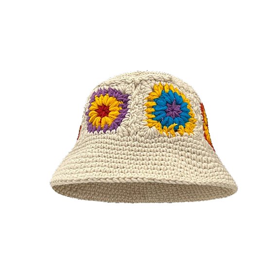 Dyfzdhu Fashion Bucket Hats for Women For Knit Cap Beach Hat Fashion Cute Striped Floral Fishing Hat