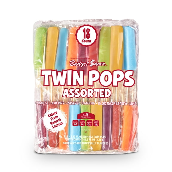 Budget Saver Twin Pops Assorted, 18 Count