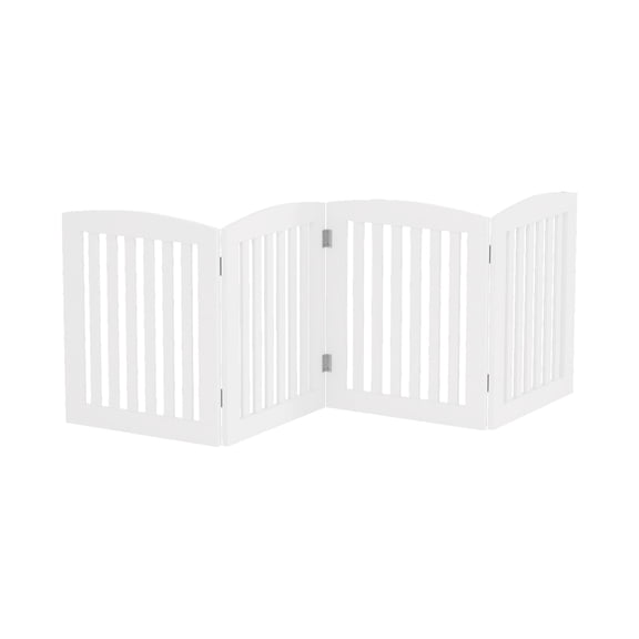 PAWLAND 20IN 4-PANEL PET GATE WITH ARCHED TOP - WHITE