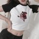 thumbnail image 3 of Camiseta de Anime japonés Demon Slayer para mujer, blusa Ulzzang Harajuku de los años 90 con estampado de dibujos animados Kimetsu No Yaiba Kawaii, 3 of 5