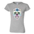thumbnail image 2 of Day Of The Dead Sugar Skull Printed Lady T-shirt Short Sleeve T-Shirt Soft and Comfy Shirt, Lightweight Shirt Sport Gray Tee Medium, 2 of 3