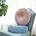 thumbnail image 2 of Set of 2 Velvet Round Decorative Pillow for Couch 15-Inch (Pink), 2 of 4