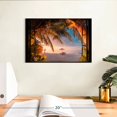 thumbnail image 3 of Elephant Stock Window To Maldives Beach Wall Art - Horizontal Canvas Wall Art - Living Room Wall Decor - Beach Canvas - Black And Orange Decor - 12" x 8", 3 of 8