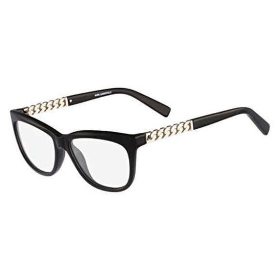 NEW KARL LAGERFELD KL 852 001 Black & Gold Eyeglasses 52mm with KL Case