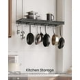 thumbnail image 3 of Hanging Pot Rack, 35.4" L x 13" W Ceiling Pot Hanger, Industrial Style Pot Rack, Wall Mounted Pot Hanger for Kitchen, Pot and Pan Hanging Rack, with Hooks, Charcoal Black and Black, 3 of 15