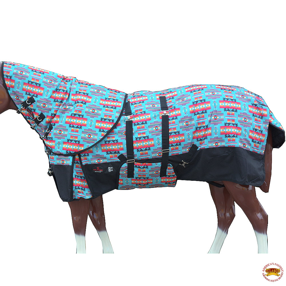 HILASON 74 1200D Waterproof Winter Horse Blanket Neck Cover Belly Wrap 