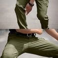 thumbnail image 6 of Tactical Cargo Pants for Men Stretch Water Resistant Ripstop Pants Outdoor Lightweight Work Hiking Pant with Pockets(No Belt) Army Green M, 6 of 9