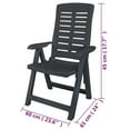 thumbnail image 2 of vidaXL Reclining Patio Chairs Outdoor Stack Dining Chair with Armrest Plastic, 2 of 7