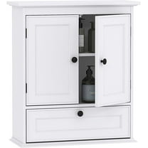 Spirich Bathroom Cabinet Wall Mounted, Small Bathroom Wall Cabinet Over Toilet, Medicine Cabinet Organizer with Doors and Adjustable Shelf, White