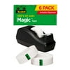 Scotch® Magic™ Tape, 3/4 in. x 1000 in., 6 Boxes of Tape and 1 C-40 Black Desktop Tape Dispenser/Pack