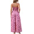 thumbnail image 3 of INSPIRAR CHIC Mono Casual de Verano para Mujeres con Flores, Sin Mangas, Pantalones Anchos con Fruncido, Mono Bohemio en Color Rosa, 3 of 6