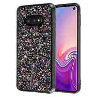 Samsung Galaxy S10e (5.8") Phone Case Glitter Bling Luxury Sparkly Crystal Rhinestone Diamond Hybrid Rubber Silicone TPU [Electroplating Edge] Protective Cover BLACK for Samsung Galaxy S10E / S10 e