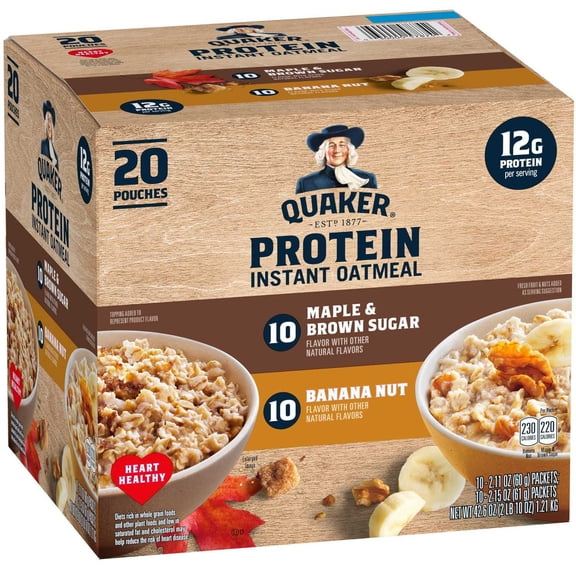 Quaker Instant Protein Oatmeal, Variety Pack, 20 Count