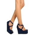 thumbnail image 3 of KAYLEEN FE48 Women Faux Suede Peep Toe Cut Out Platform Wedge Sandal, 3 of 3