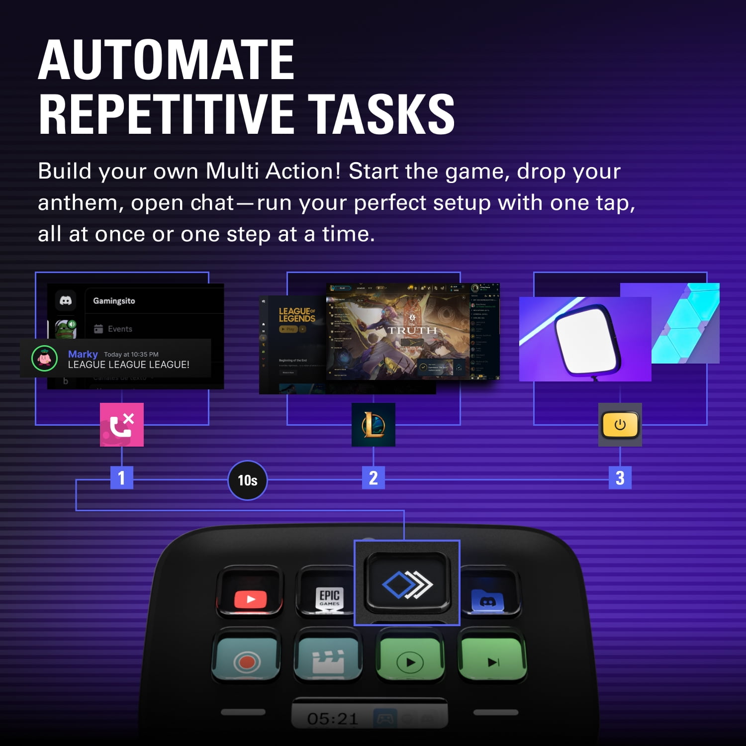 Elgato Stream Deck Neo (Black) – USB Productivity Controller, 8
