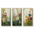 thumbnail image 2 of Designart "Painted Wildflowers in Bloom IV" Floral Bouquet Framed Wall Art Set Of 3 - Cream Traditional Frame Gallery Set For Office Decor, 2 of 6