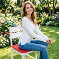 thumbnail image 4 of 2PCS 15.74" Polyester Square Chair Cushion with Ties, Thick Padded Non-Slip Seat Pad for Indoor/Outdoor Dining Patio Kitchen Chairs(Red), 4 of 5