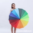thumbnail image 5 of Rainbow Automatic Long Handle Umbrella with 16 Ribs and UPF 30+ UV Protection, 5 of 5