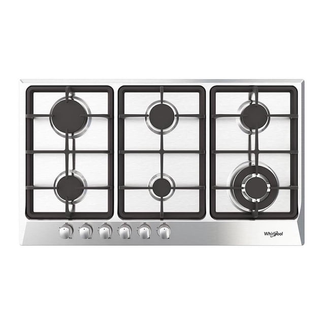 Parrilla de gas de 86 cm (36 pulgadas) Whirlpool WP3650S para empotrar de 6 quemadores en acero inoxidable