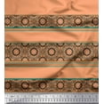 thumbnail image 1 of Soimoi Cotton Cambric Fabric Stripe & Mandala Kaleidoscope Print Fabric by Yard 56 Inch Wide, 1 of 1
