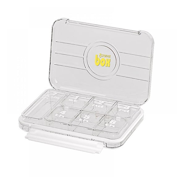 Portable Pill Box, A Week with Reminder Dispenser, Three Meals A Day Drug Storage Dispenser, 7 Grids Daily Vitamin Organizer Box, Travel Friendly Medicine Organizer For Fish Oils Medicine Supplements